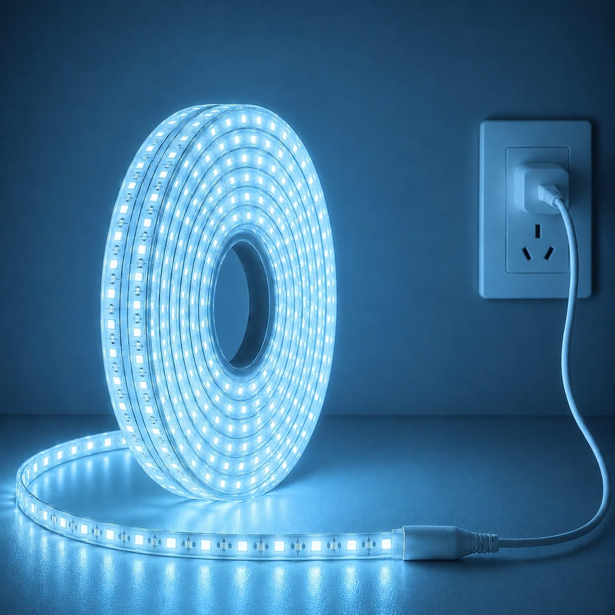 MoonlitDreams Ice Blue LED Rope Light 3M for Home Decoration | Waterproof Flexible Strip Tube for Ceiling Cove Lighting, Wall Decor, Indoor Outdoor Use, Festive & Diwali Lights-image-35