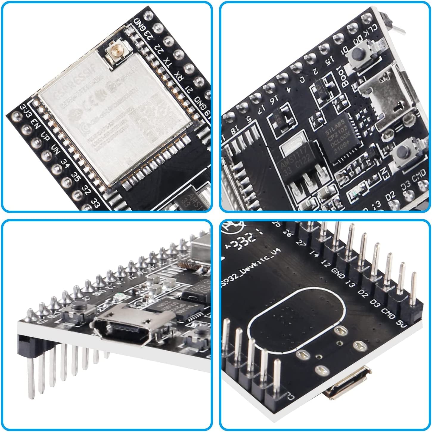 ESP32-DevKitC Scheda core Scheda di Sviluppo ESP32 ESP32-WROOM-32U Set per Arduino con Antenna & Cavo