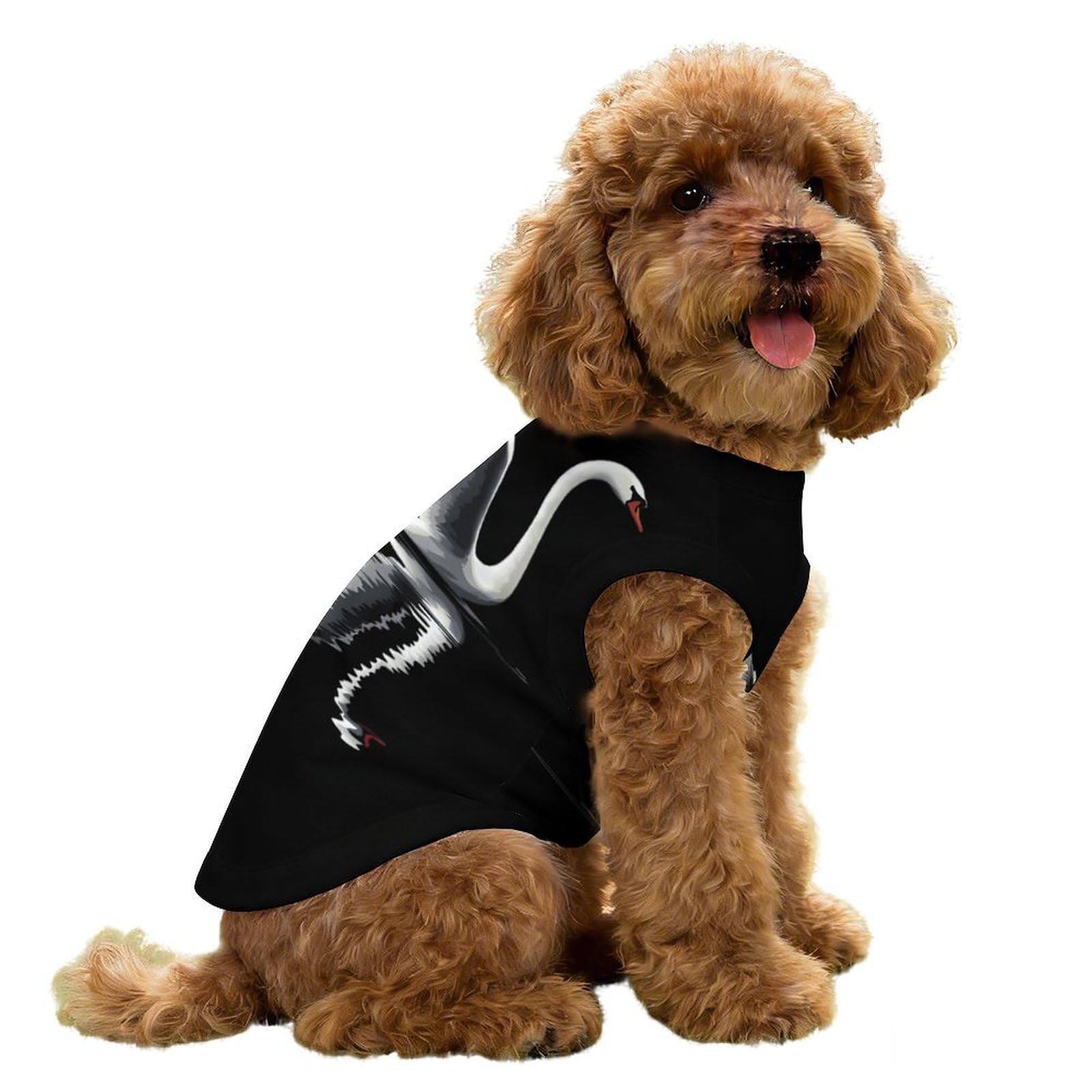 Graceful Swan In Water Mesh Dog Shirt for Small Medium Puppy