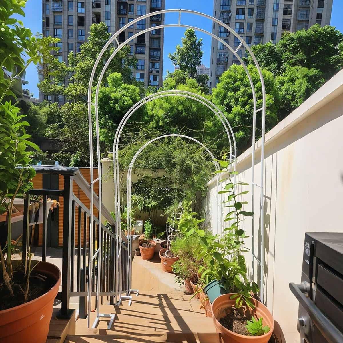 Schwer Rosenbogen Metall Gartenbogen - Wetterfest Bis 280cm Höhe Für Kletterpflanzen