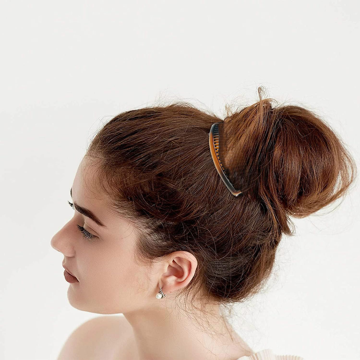 6 Piezas Laterales de Pelo, Peine de Giro Francés, Peines Laterales de Plástico, Peines para Accesorios de Cabello Fino, para Mujeres, Niñas, Grueso y Fino