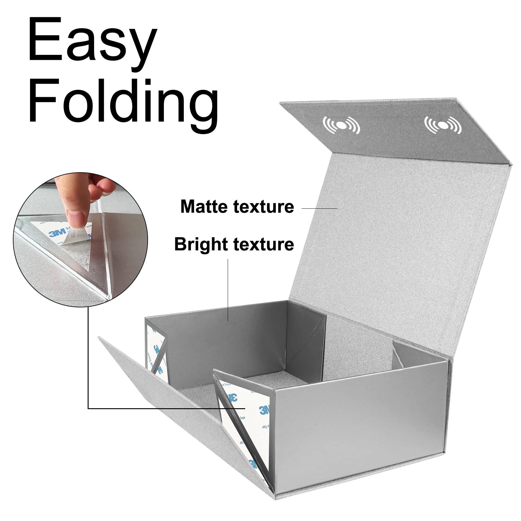 LumyHavver Elegant Silvery Gift Box Perfect for Commemorative Gifts, Groomsmen Gifts, and All Occasions