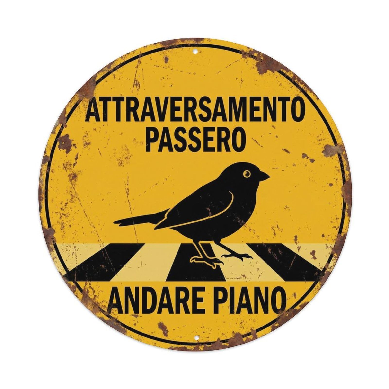 Sparrow Crossing Andare Piano Classic Metal Tin Sign
