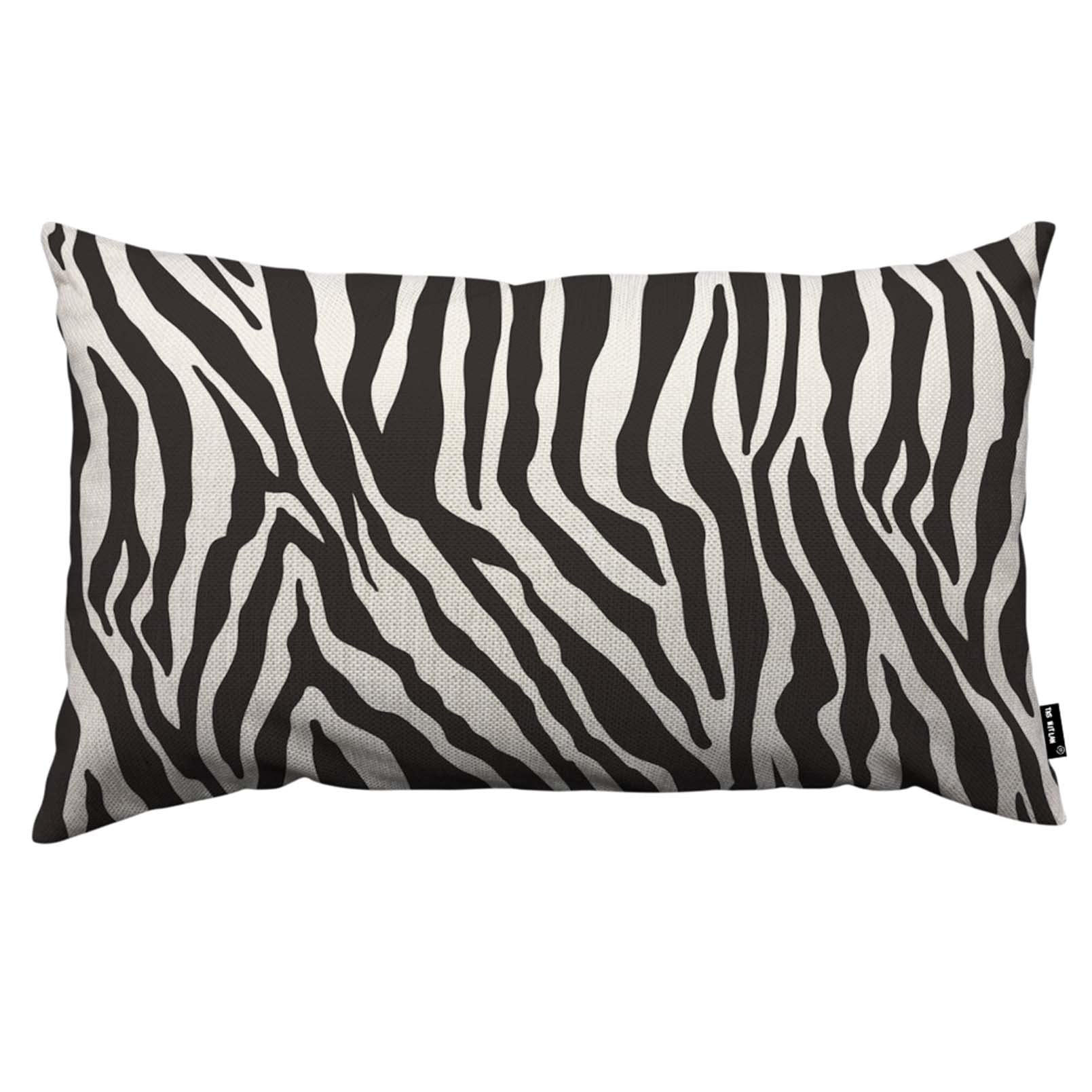 TKS MITLAN Zebra Print Pillow Covers 12 x 20 Inch Black White Leopard Line Stripes Wild Animal Skin Decorative Throw Pillow Covers Linen Cushion Case