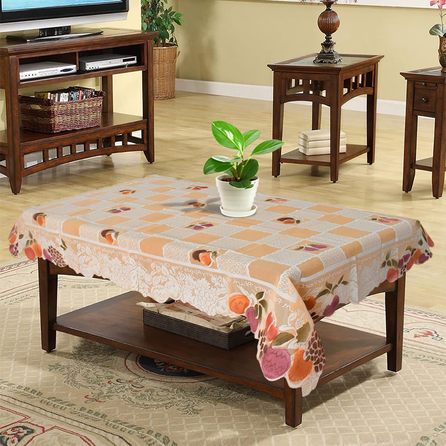 Kuber Industries Apple Printed Cotton 4 Seater Center Table Cover,40"x60" (Light Orange)-44KM0103 (B09JWL1HJW) Amazon Price History, Amazon Price Tracker