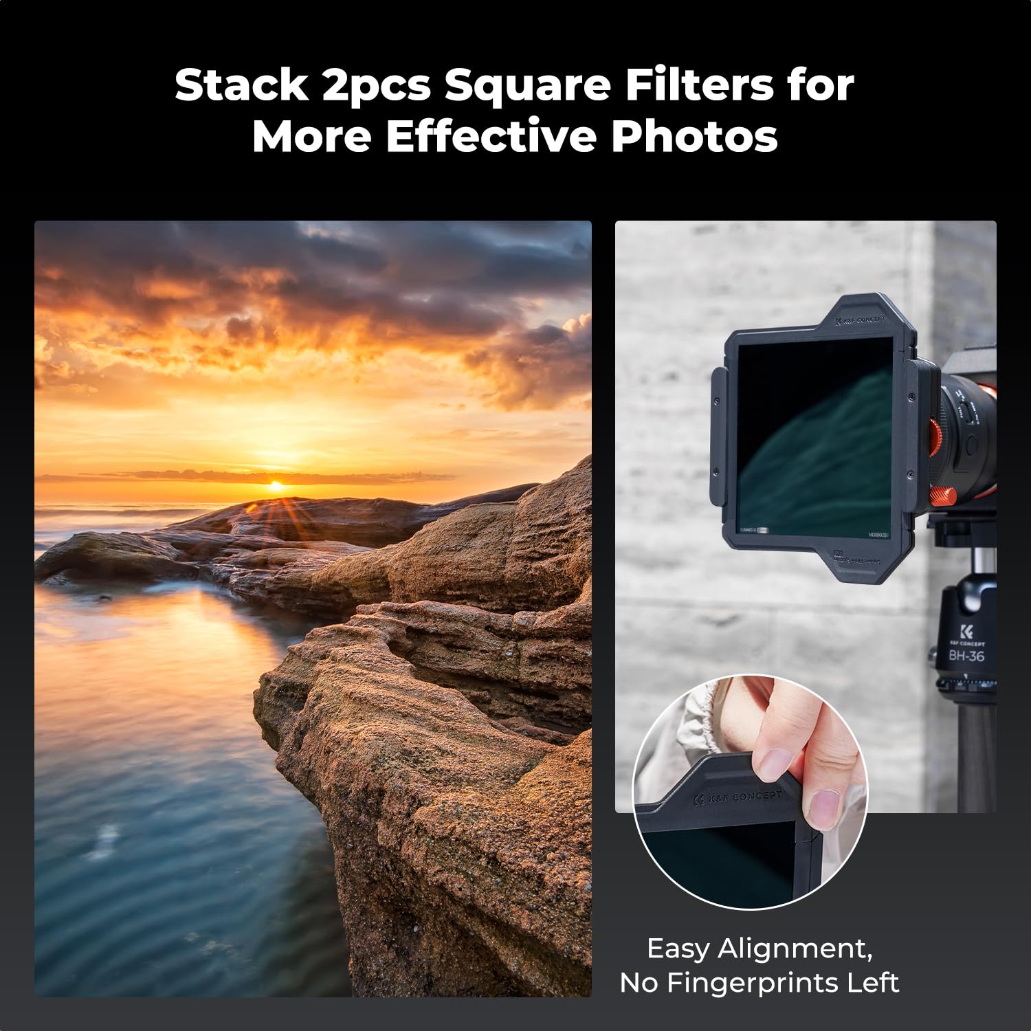 K&F Concept Nano X-PRO Square zestaw filtrów prostokątnych (w zestawie filtr CPL 95 mm + ND1000+ uchwyt filtra + pierścienie adaptera 67 mm 72 mm 77 mm 82 mm)
