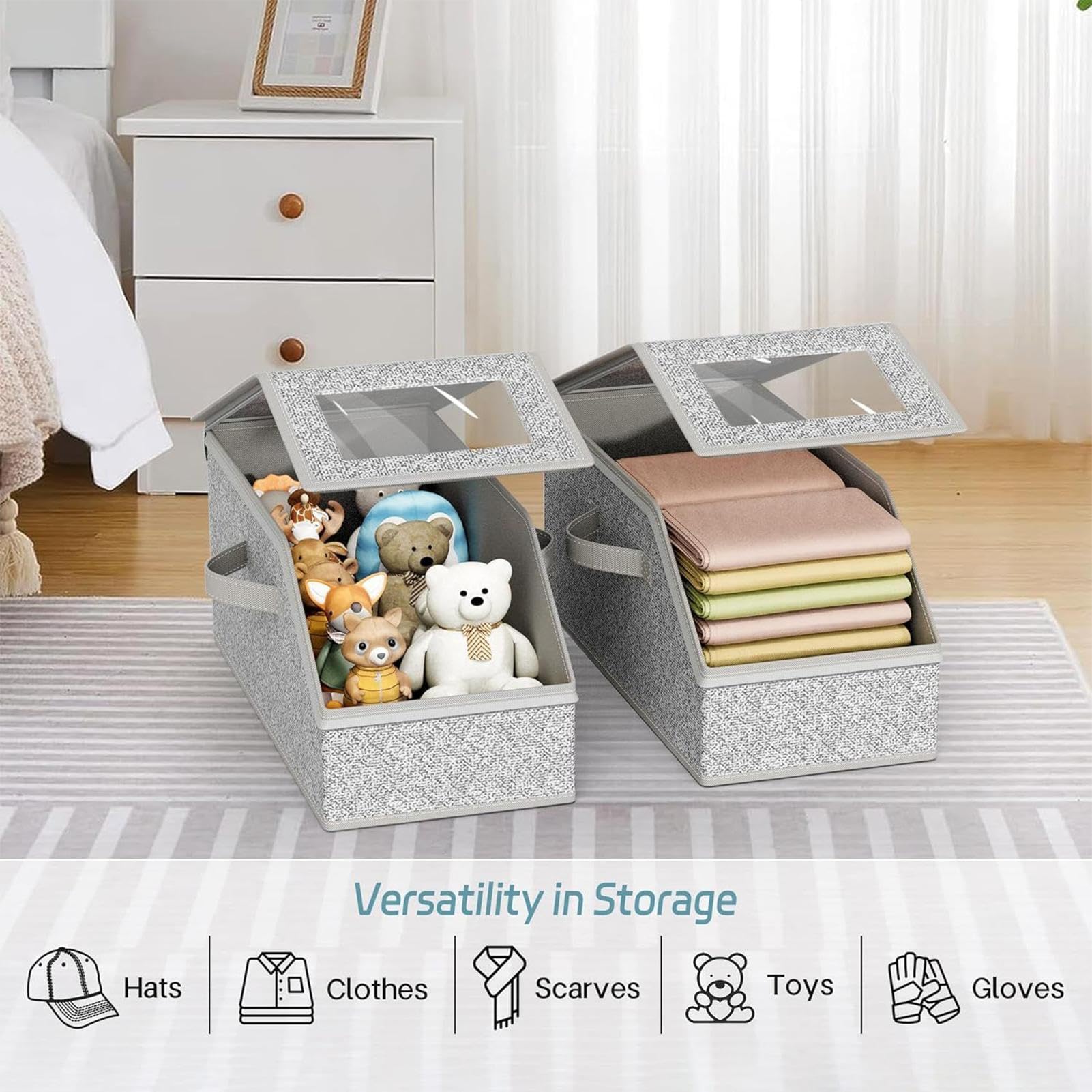 Organizador de Gorras con Capacidad para hasta 24 Apilable con Ventana | Contenedor Apilable Almacenaje De Gorros Para Armario Dormitorio Viajes Y Sombreros Vaqueros