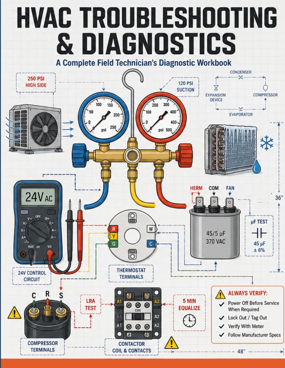 HVAC Troubleshooting and Diagnostics: A Practical Field Workbook for Diagnosing Common Residential HVAC Problems