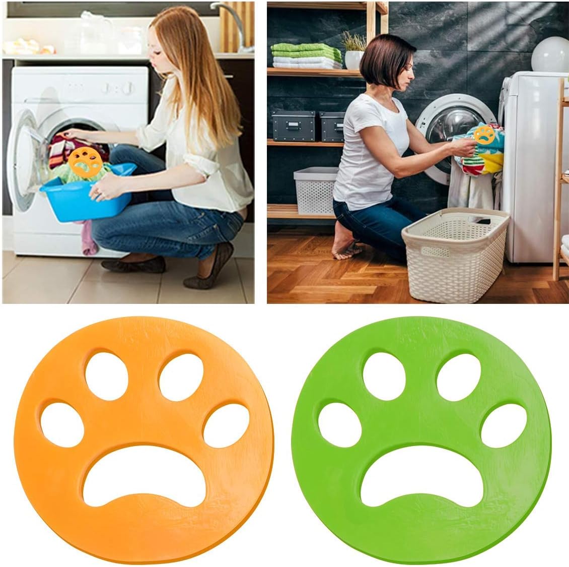HUHUDAY 2Pcs Pet Hair Remover for Laundry, Washing Machine Hair Remover Laundry Hair Remover Balls Reusable Cleaning Ball for Laundry Floating Pet Fur Catcher Filtering Hair Removal Device