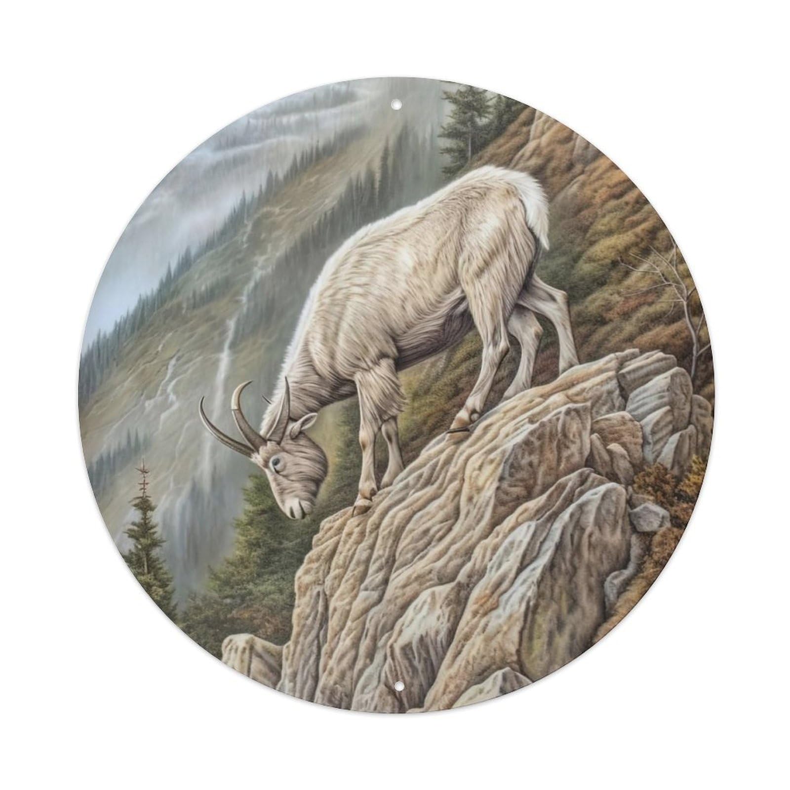 Animal Goats in The Mountains Metal Tin Sign