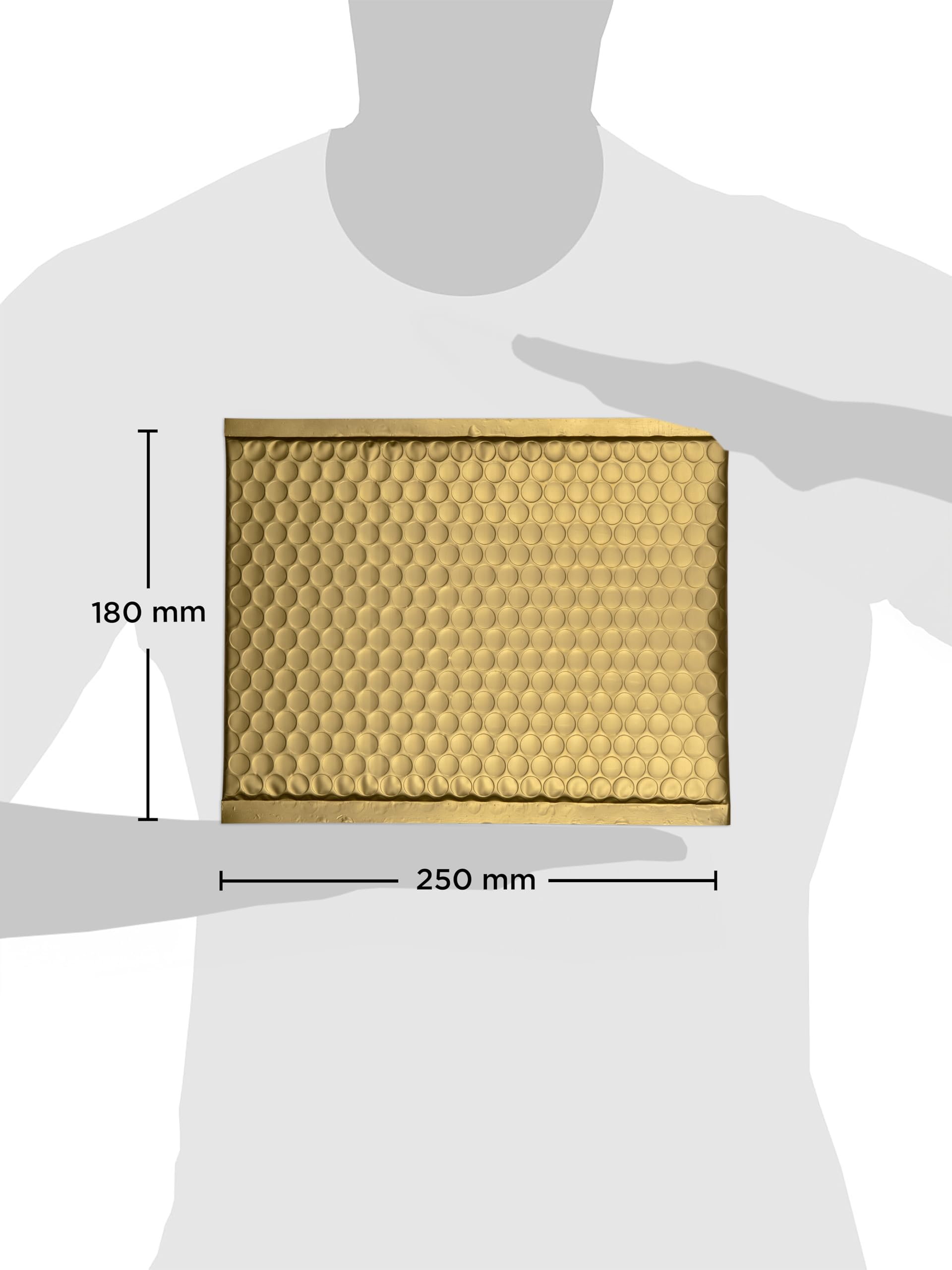 Blake Purely Packaging C5+ 250 x 180 mm Pochettes Enveloppes à Bulles Rembourrée Mat Métallique (MTMG250) Or Métallique - Boîte de 100