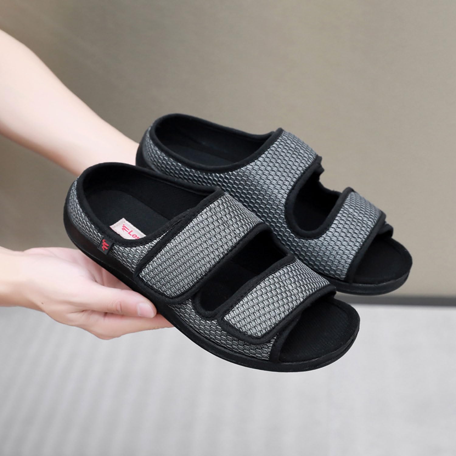 Genérico Zapatillas para Diabéticos Mujer Hombre Verano Sandalias Anchos Especiales para Pies Hinchados Zapatos Ortopédicos Zapatillas de Casa para Obesidad Juanetes Sensibles Edema Suaves Pies
