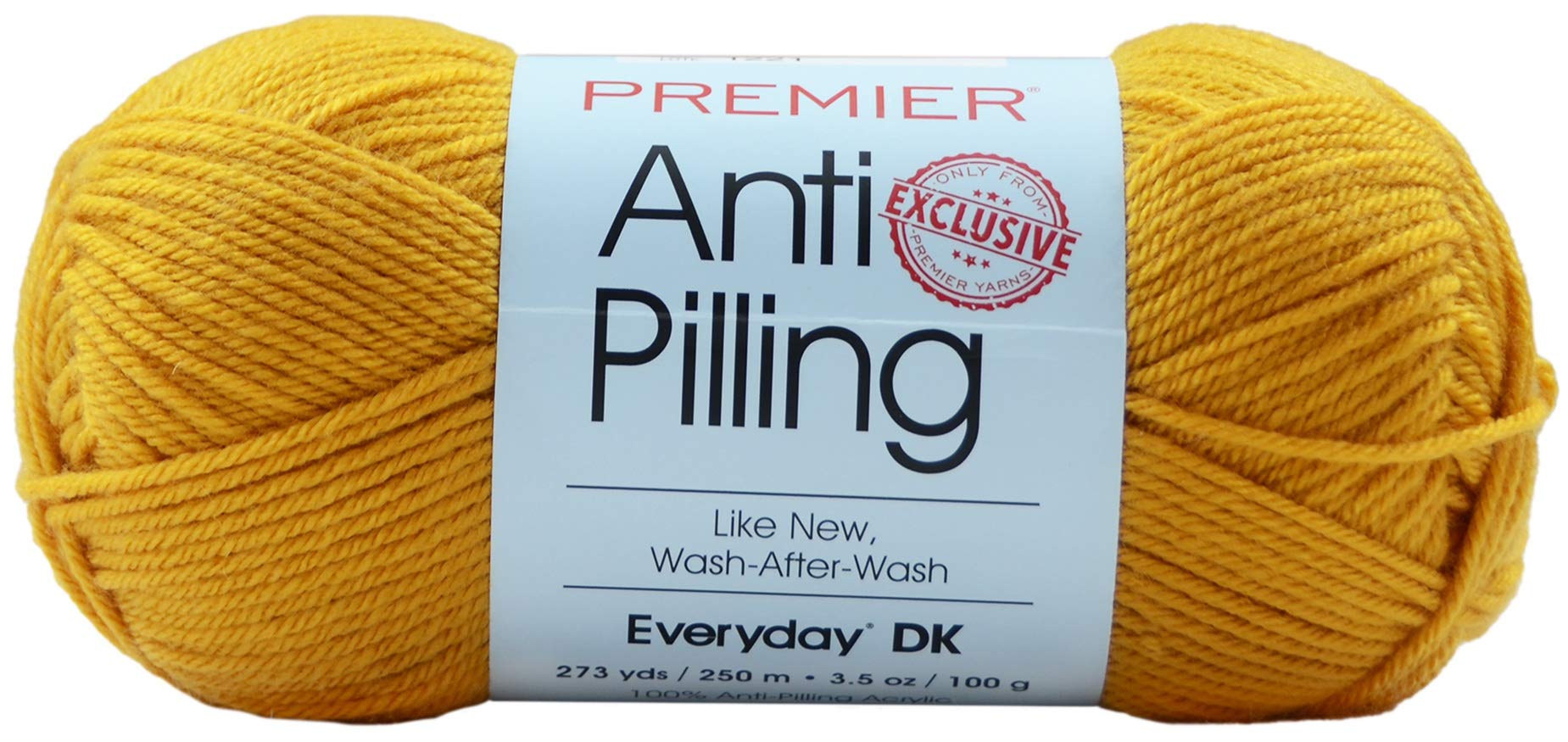 Hilo para cada día DK Premier Yarns color amarillo mostaza talla única 250