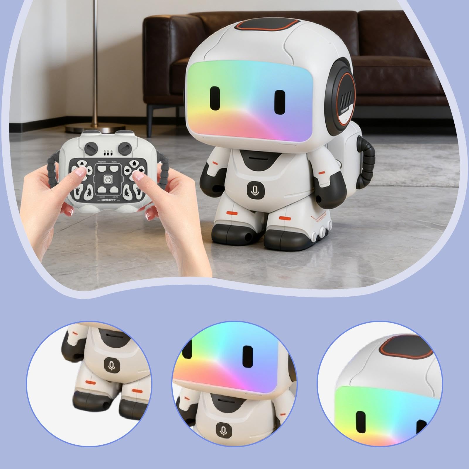 Robot telecomandato, Regalo di Compleanno, movimenti Intelligenti e Flessibili, Divertente modalità di Programmazione, Giocattolo educativo, Grigio