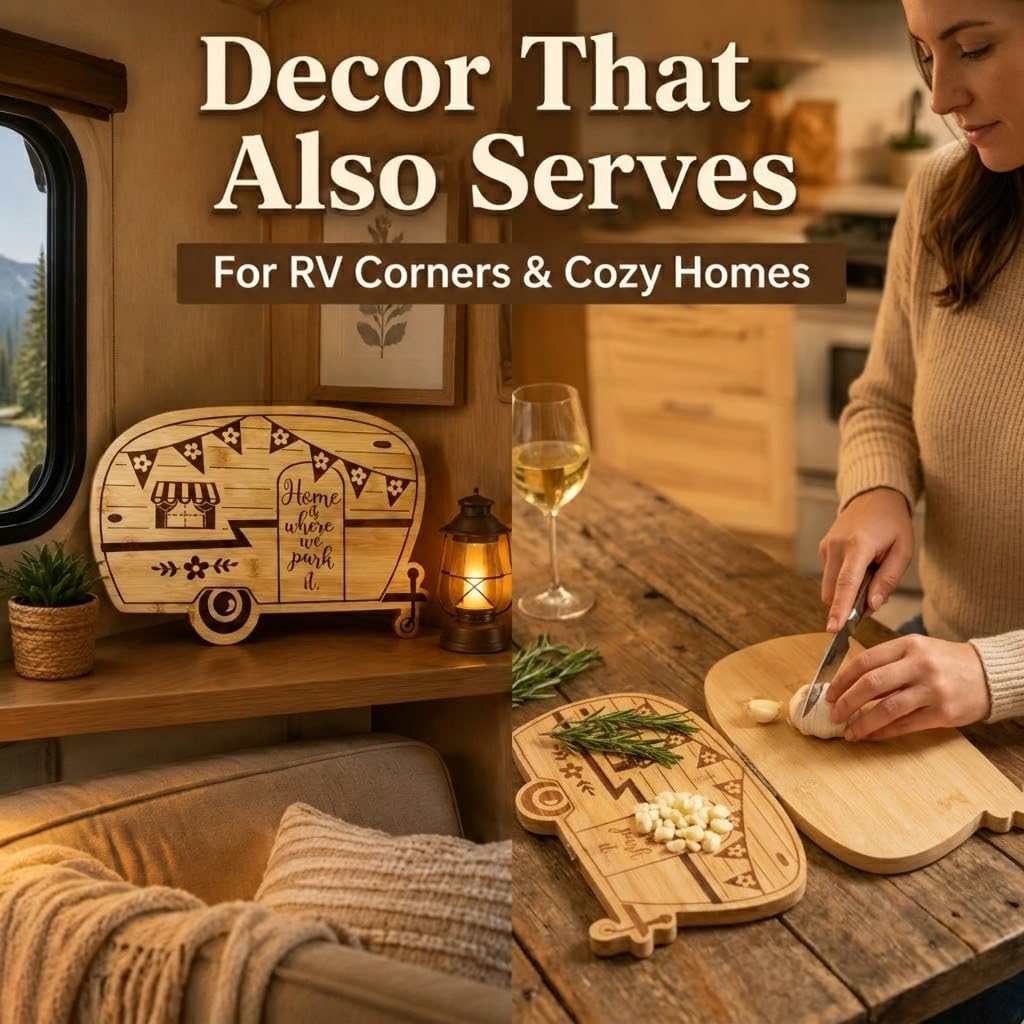 Foldable RV Charcuterie Board - Bamboo Serving Set -4