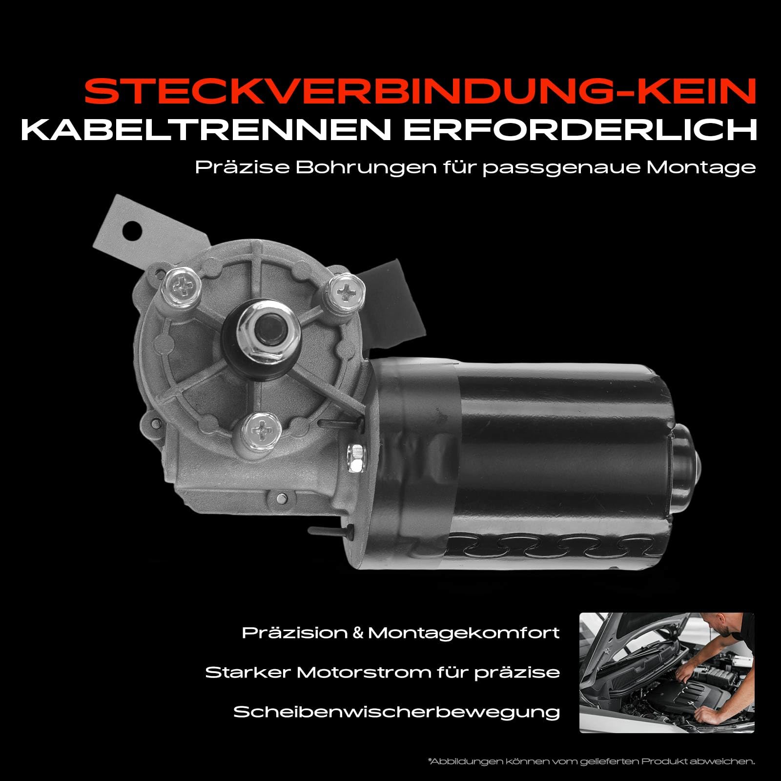 Wischermotor Vorne für MAN TGS TGX TGA TGM TGLA3 Cordoba Ibiza Leon Toledo Octavia Bora Caddy Golf New Beetle P-a-s-s-a-t Polo Transporter Vento 1990-2010 1J1955023A