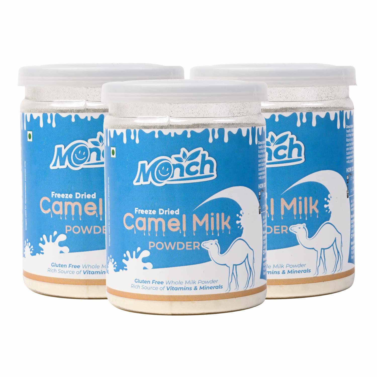 Monch Camel Milk Powder - Camel Milk Powder For Height Growth - Freeze Dried (150g, 50gx3)