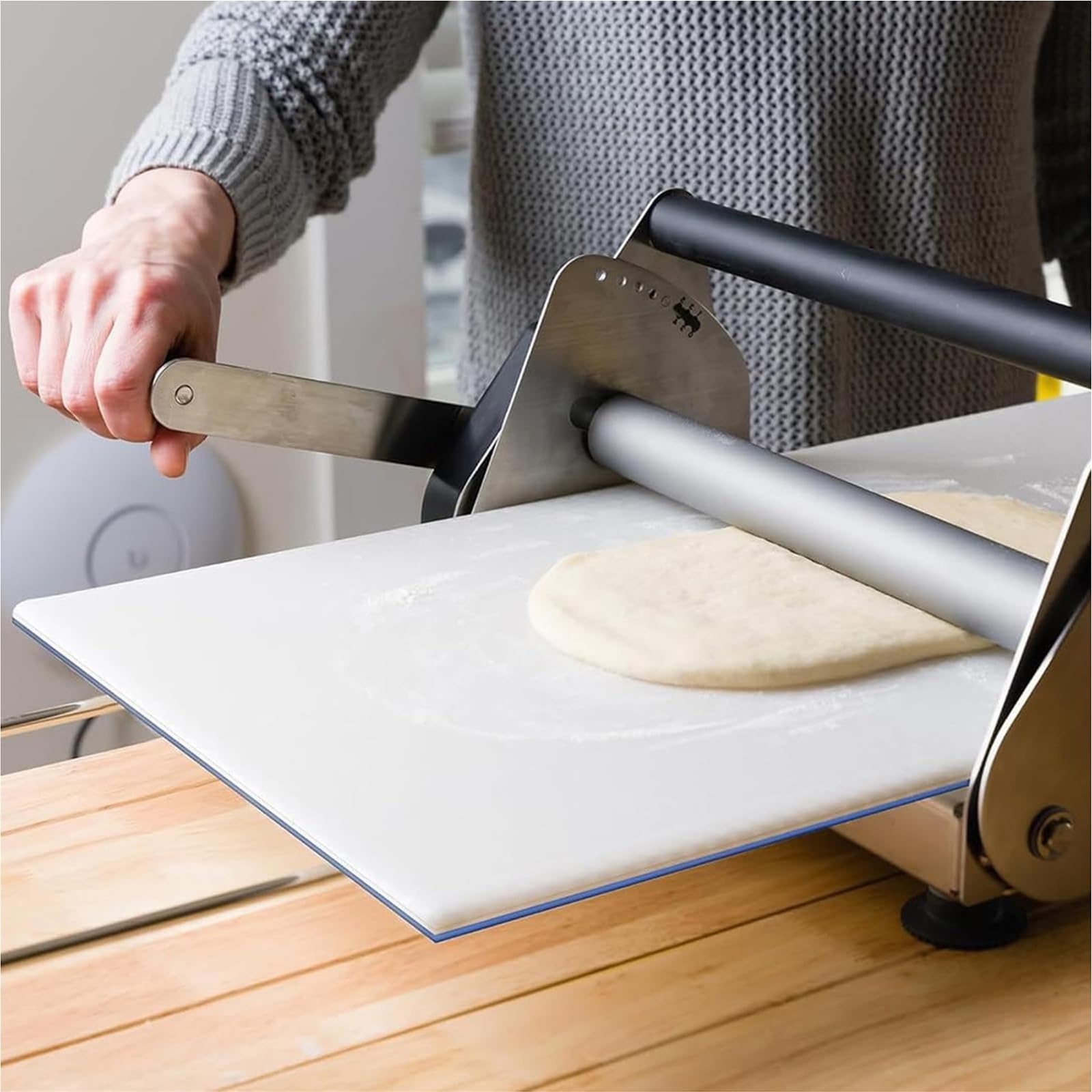 Rullo per impasto manuale con spessore regolabile, design pieghevole per cottura domestica e professionale