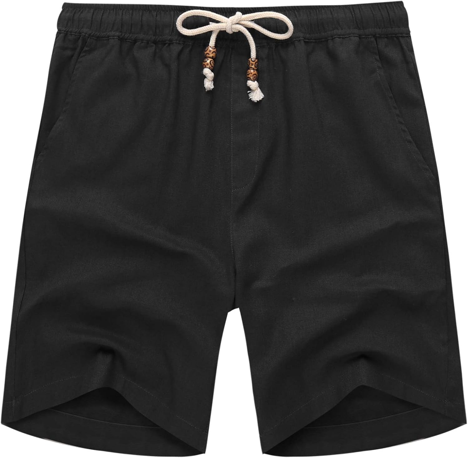 COOFANDY Men's Linen Shorts Casual Elastic Waist Drawstring Summer Beach Shorts - Image 3