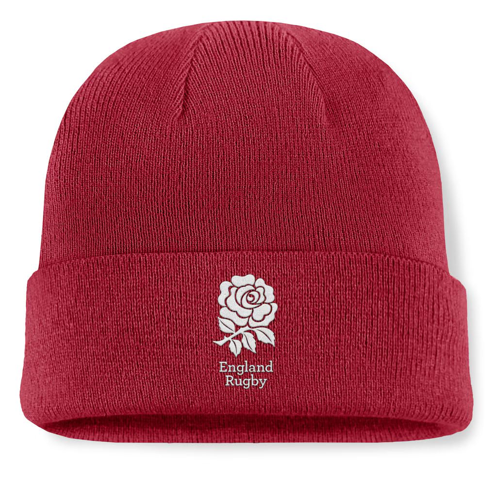 Beyond Happy Unisex Kids Multicolor Official England Rugby Youth Red Bronx Hat - Acrylic, Rfu Kids Beanie With Embroidered England Rugby Logo