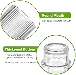 Qipecedm 6 Pack Ribbed Drinking Glasses - 16 oz Vintage Glass Cups, Highball Cocktail Glasses, Premium Iced Coffee Tumblers, Elegant Glassware for Water, Juice, Whiskey, Beer