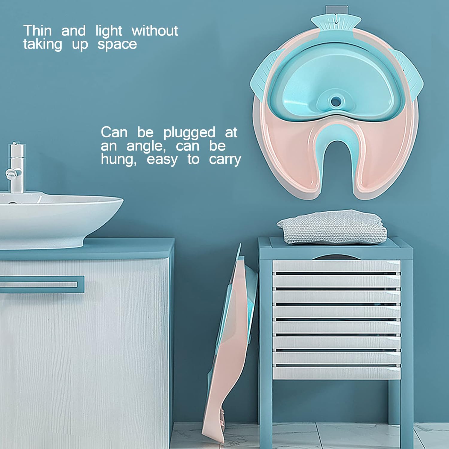 Portable Hair Shampoo Basin, Foldable Portable Mobile Sink for Home with Adjustable Buckle, for Disabled& Elderly, Bedridden, Pregnant, Handicapped