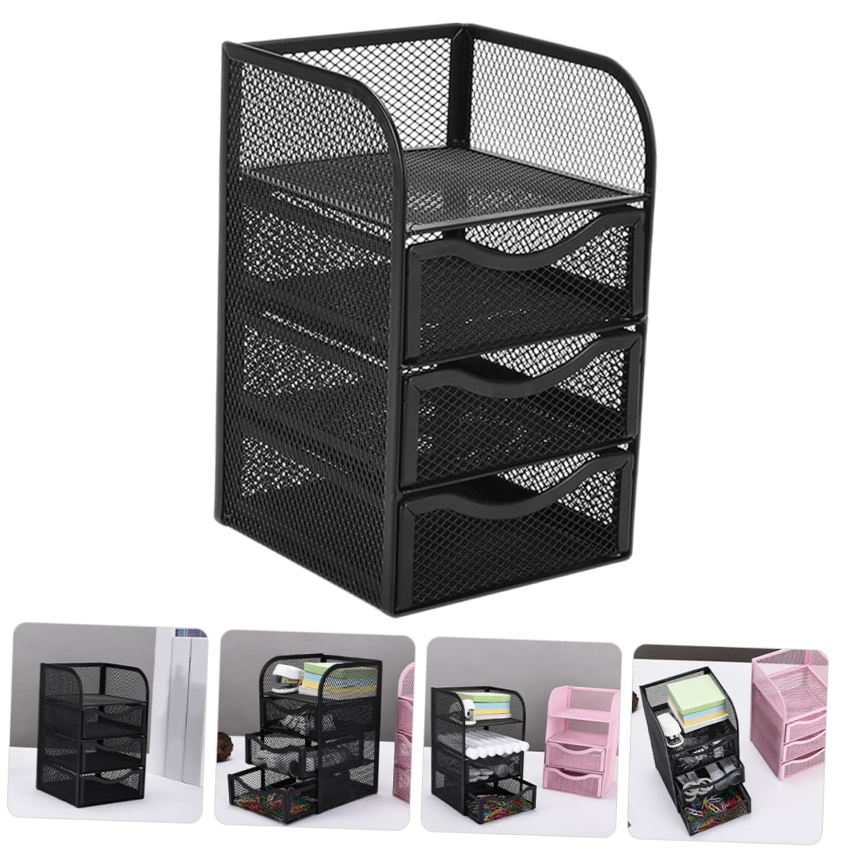 Gatuida Organizador de Escritorio Cajones Metálicos Caja Organizadora Pequeña para Suministros de Oficina y Almacenamiento Compacto para y Accesorios