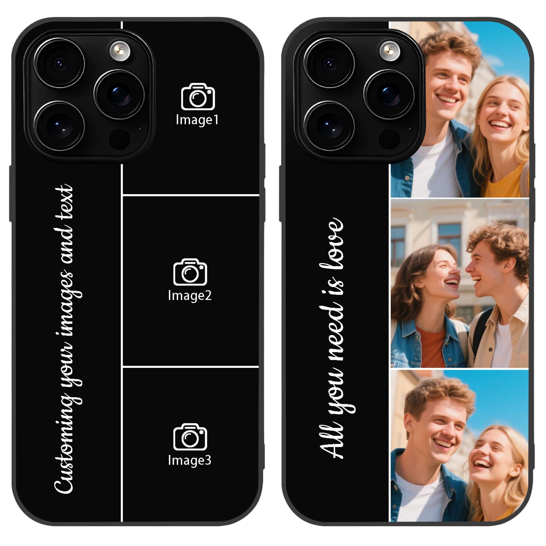 Personalized Photos Phone Case for iPhone 16/15/14/13/12/11/Pro Max Plus X XS Max, Customized Music Liquid Silicone Cover, Gift for Couple, Mothers