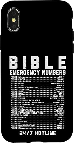 Miniatura 7 de iPhone 12 Mini Biblia Números de Emergencia Verso Dios Jesús Fe Cristiano Regalo