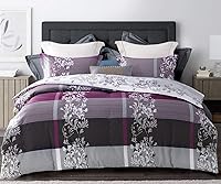 Vista 32 de SLEEPBELLA Juego de edredón de muselina de doble capa lavada de 100 % algodón, tamaño Queen, bohemio azul y amarillo, esponjoso, grueso, a cuadros