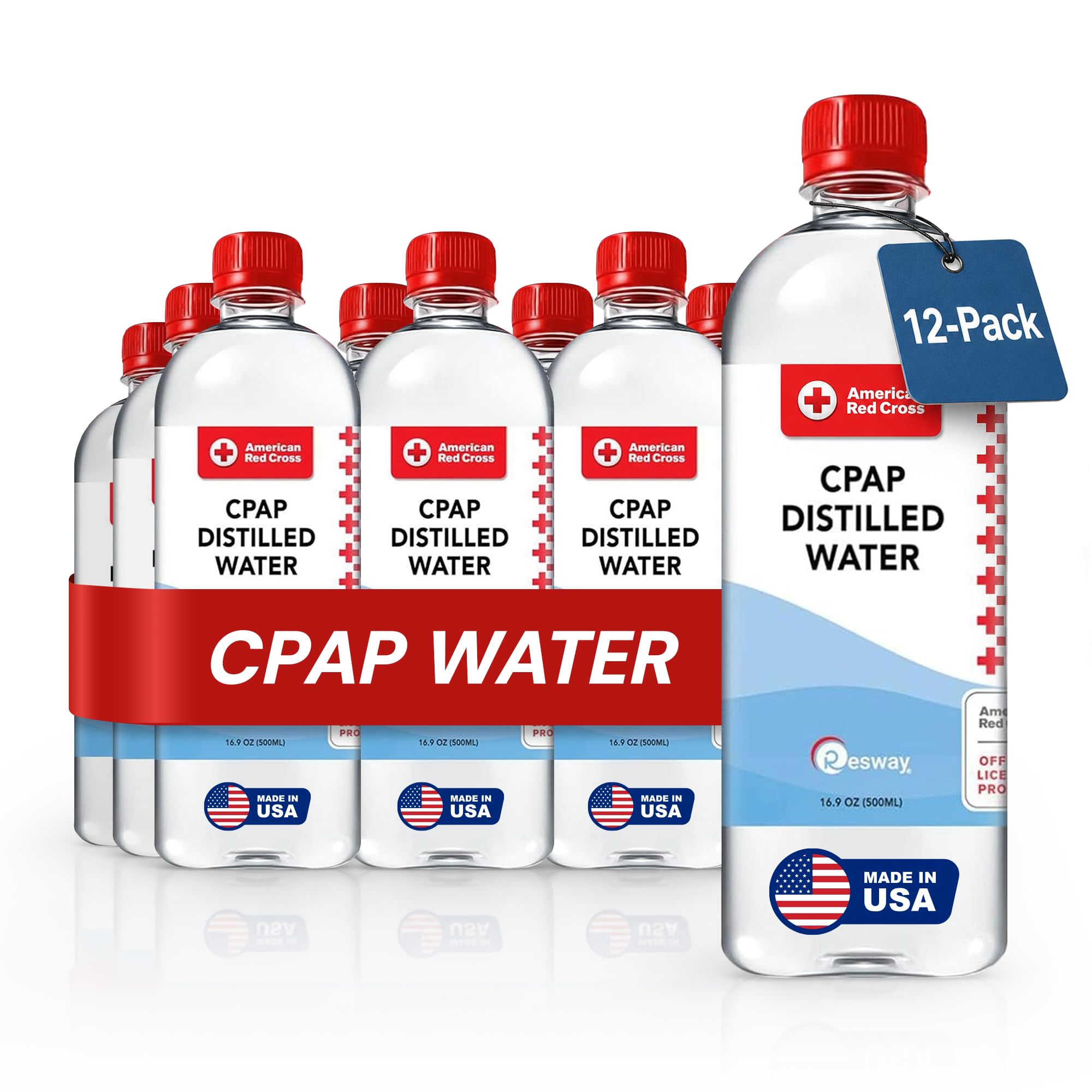 Botella de agua destilada, 450 ml, certificado TSA para viajes, botella destilada H20 Aqua
