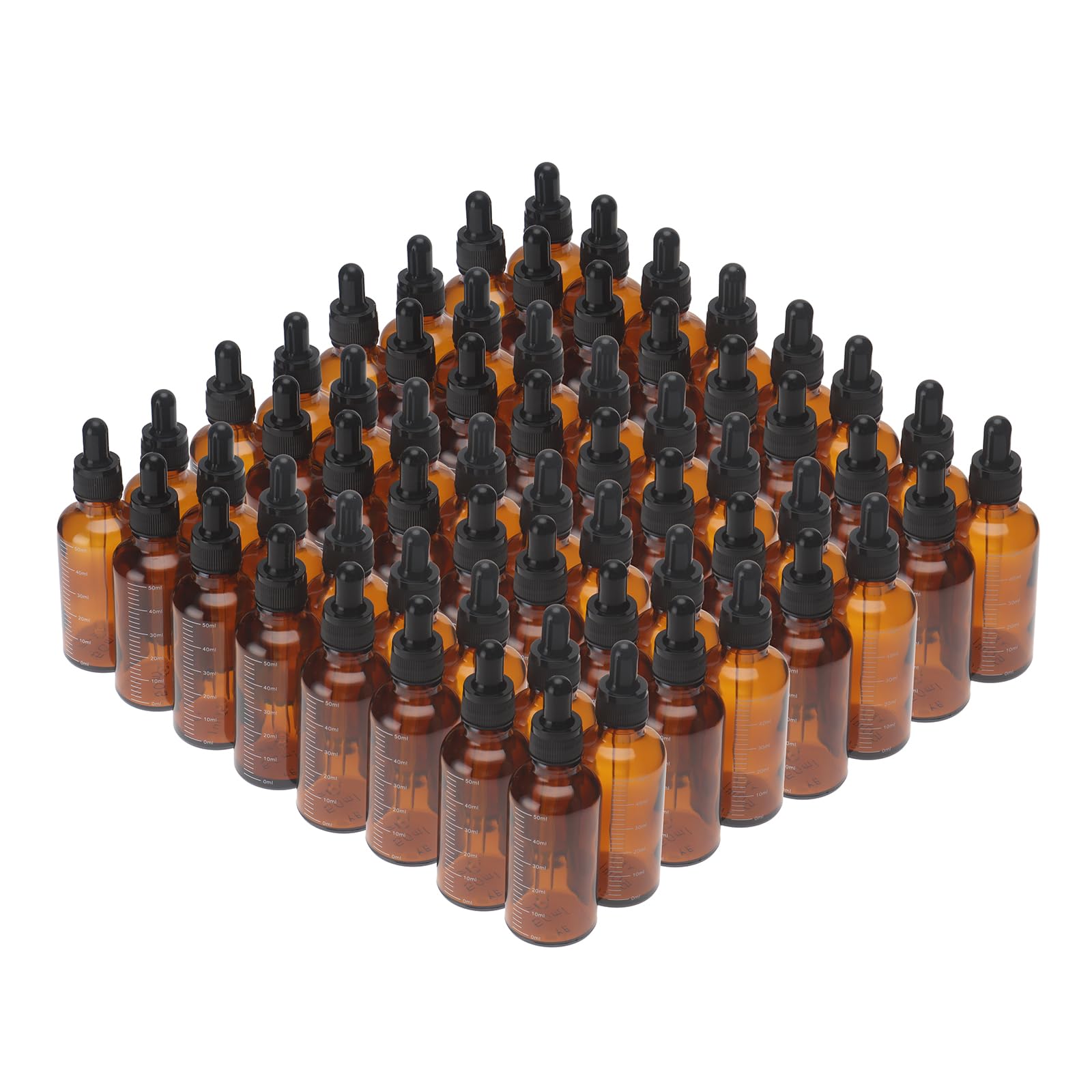 Ytuaebni Tincture Bottles with Dropper 50ml+ Glass Dropper Bottle,80 Pack Amber Glass Bottles for Essential Oils/Lab Tinctures/Medicine Perfumes and