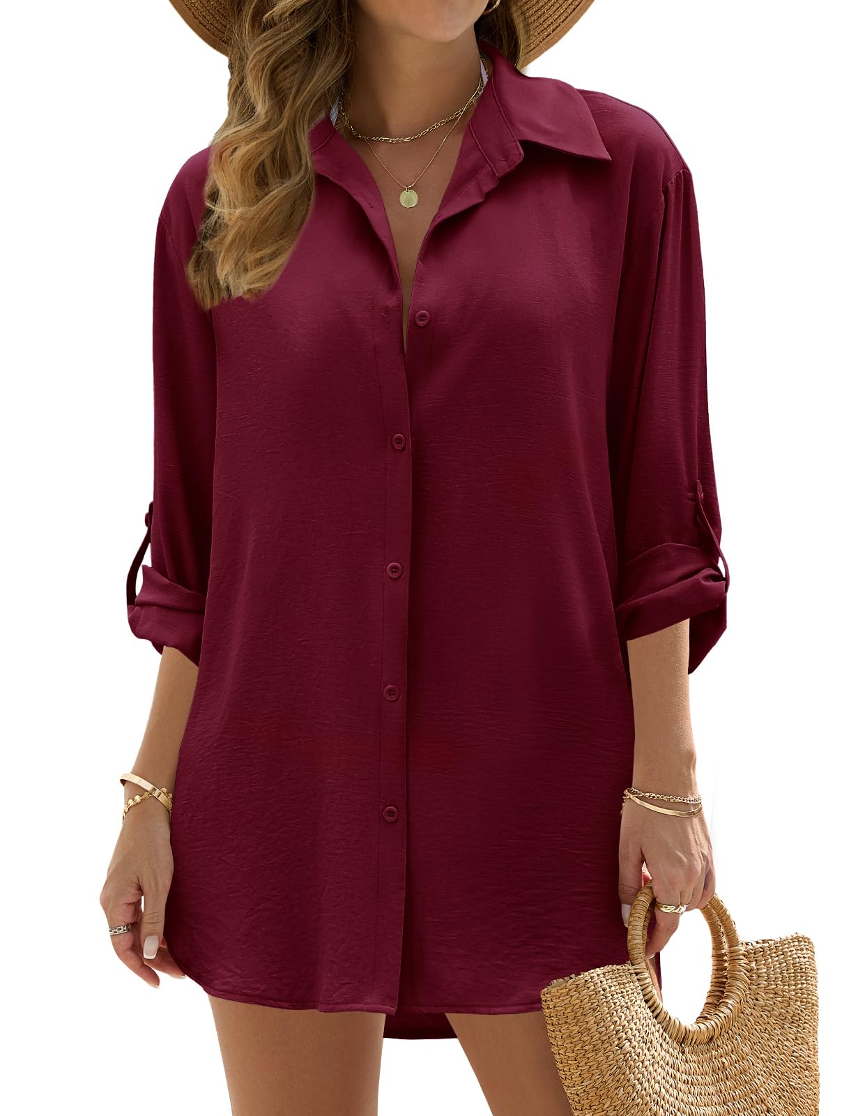 Vijamiy Camisa Mujer con Cuello de Pico Informal Blusas Mujer Elegantes Mangas Largas Lino Blusas Tallas Grande Moda Camisa Negra Oficina Diario Camisa