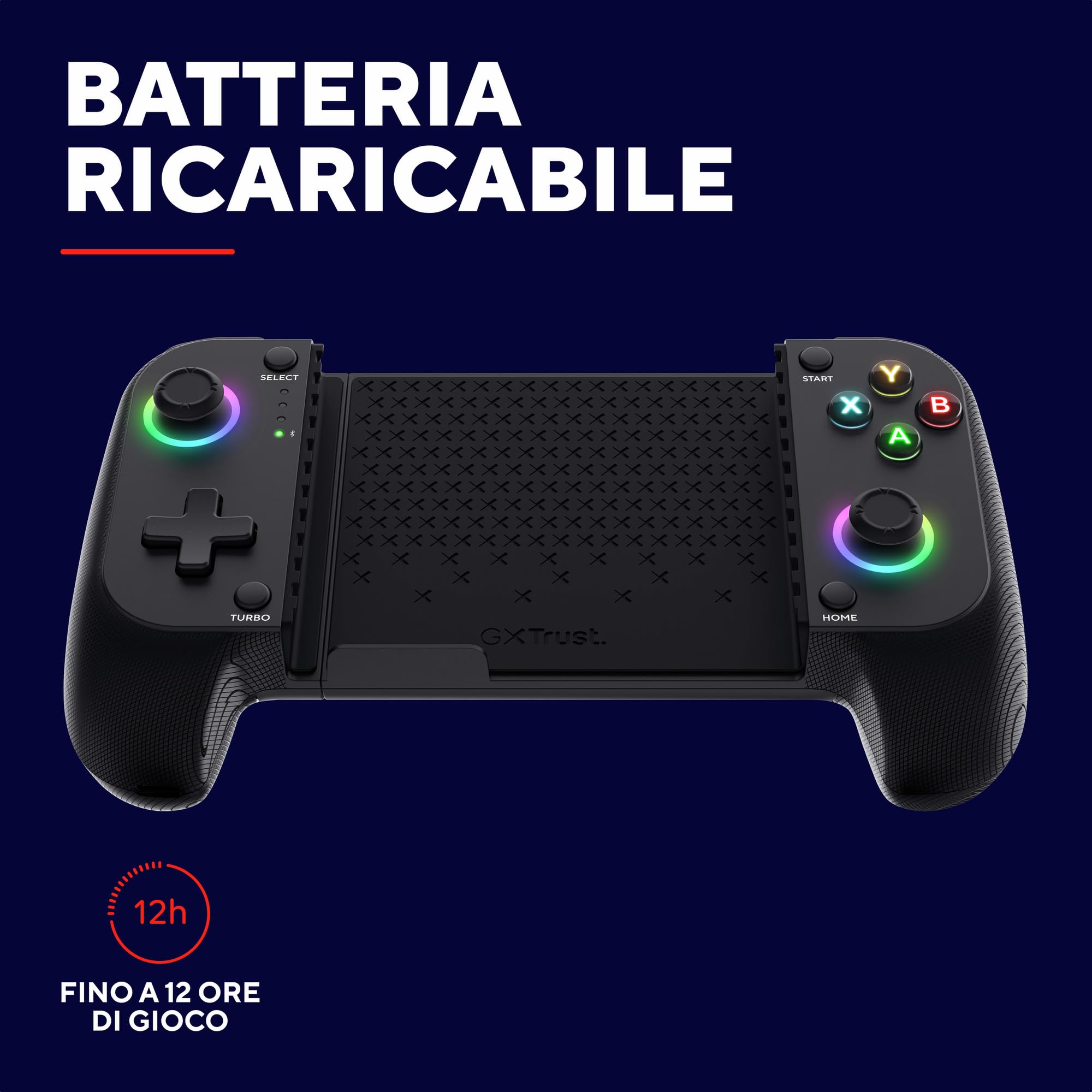 Trust GXT 735 Mylox Controller Bluetooth per Telefono, Gamepad Wireless per iPhone/Android/PS5/Xbox, Nero