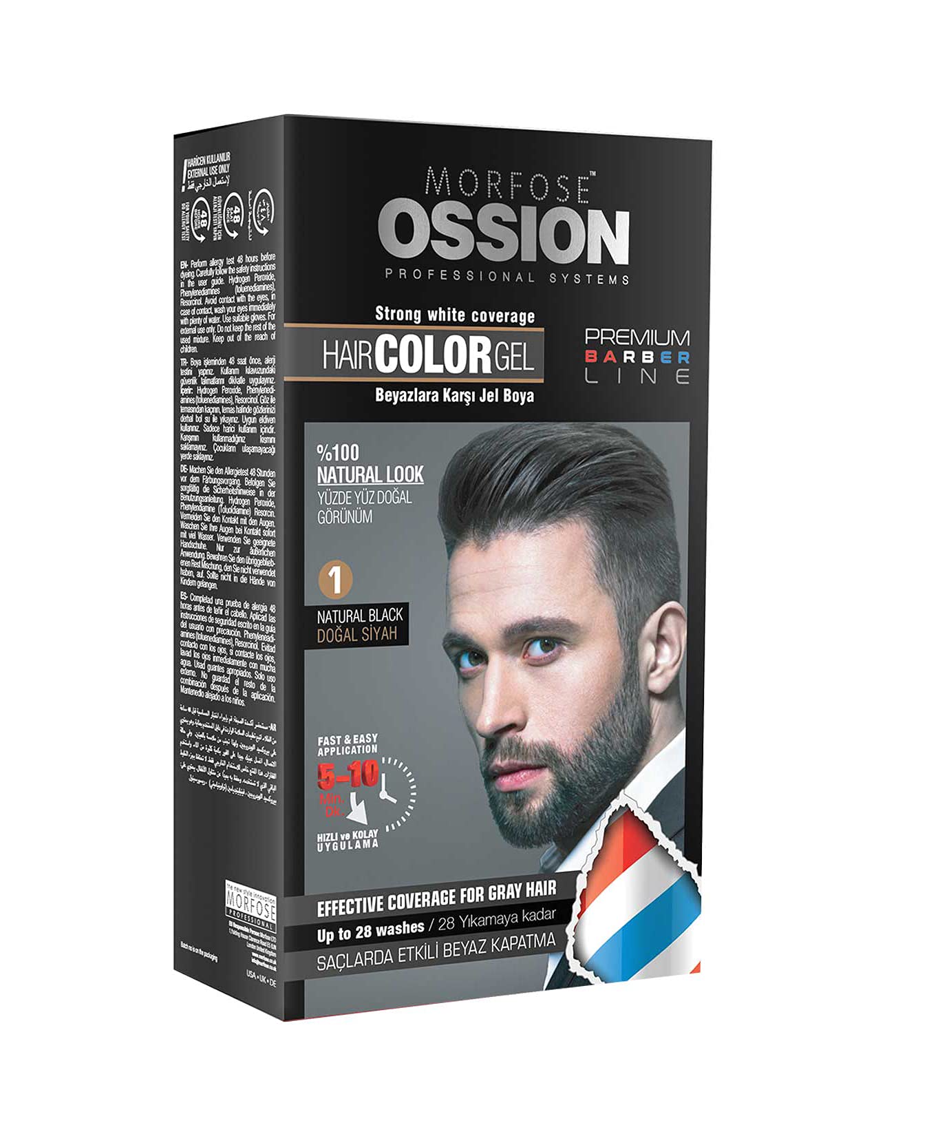 Morfose Ossion Hair Color Gel, No. 1 Natural Black, 40 ml (Pack of 1)
