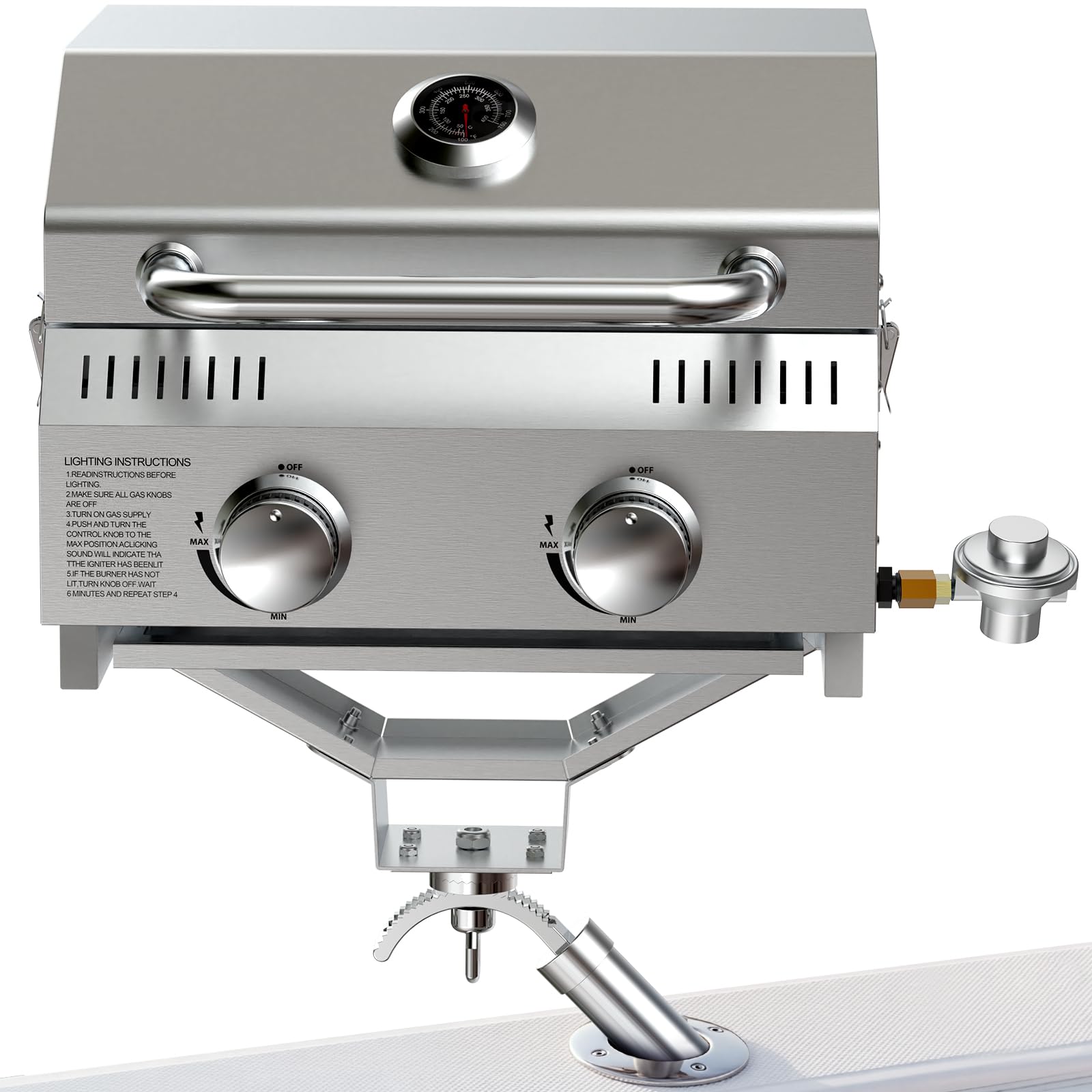 BESTFIRE Marine Boat Grill 20k BTU Dual propane connections