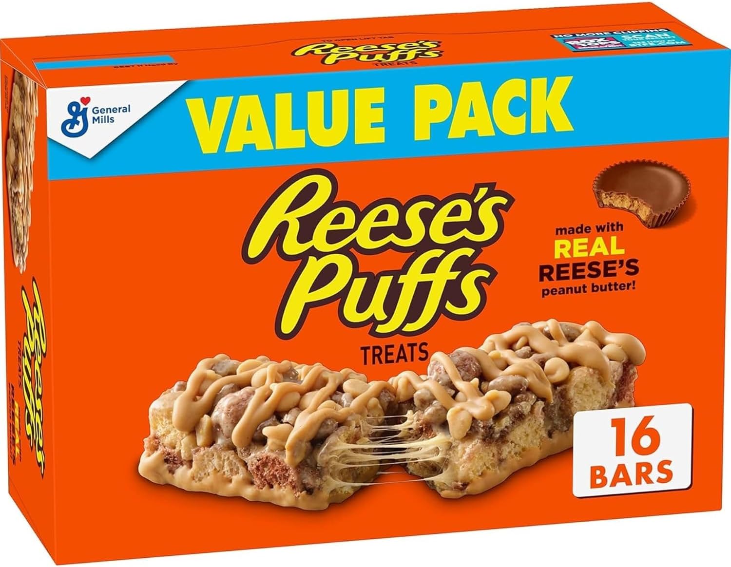 Cereal Treat Bars, Peanut Butter and Cocoa, Snack Bars, Value Pack, 16 Ct, 13.6 oz