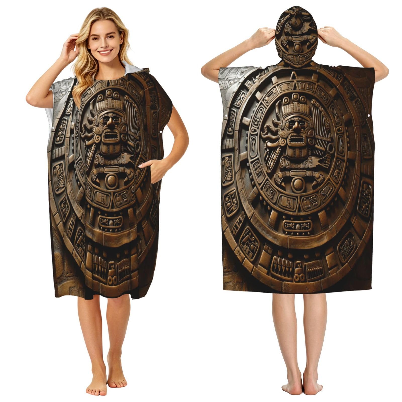 DTHKJNLSF Pharaoh'S Compass Adult Hooded Beach Poncho Towel