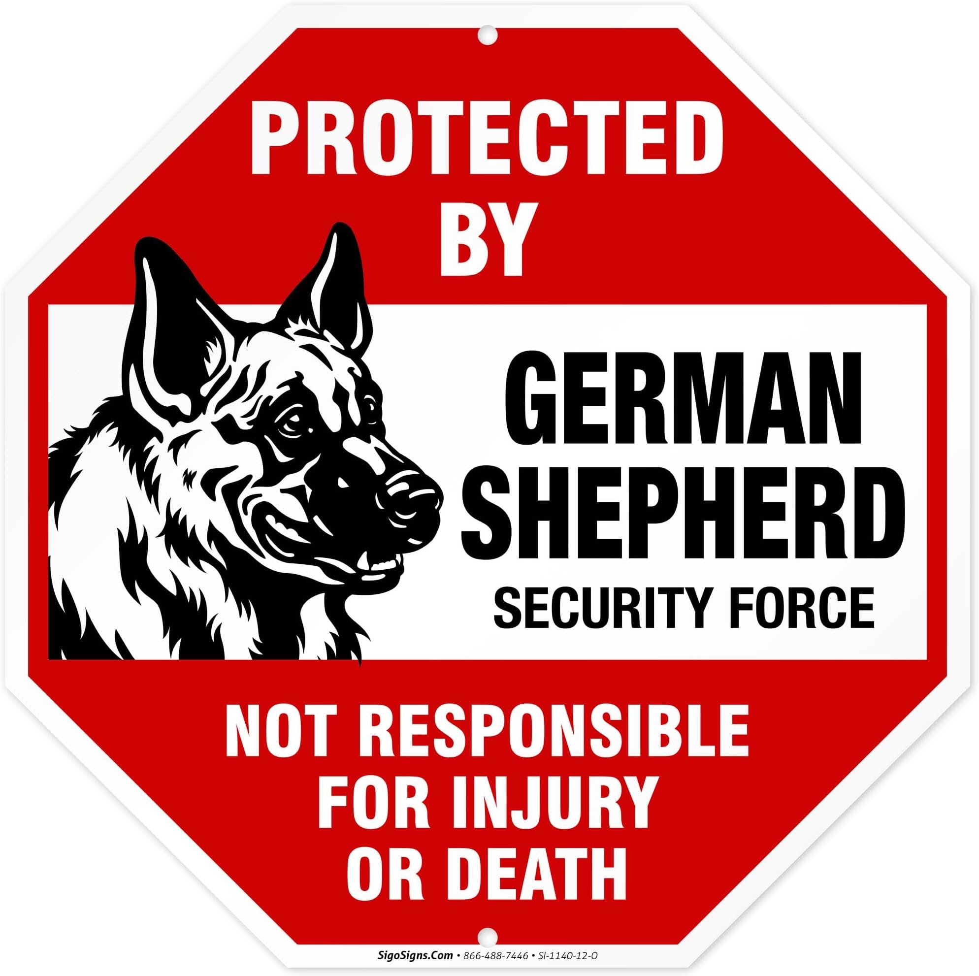 German Shepherd Sign, Beware German Shepherd Dog Warning Sign,