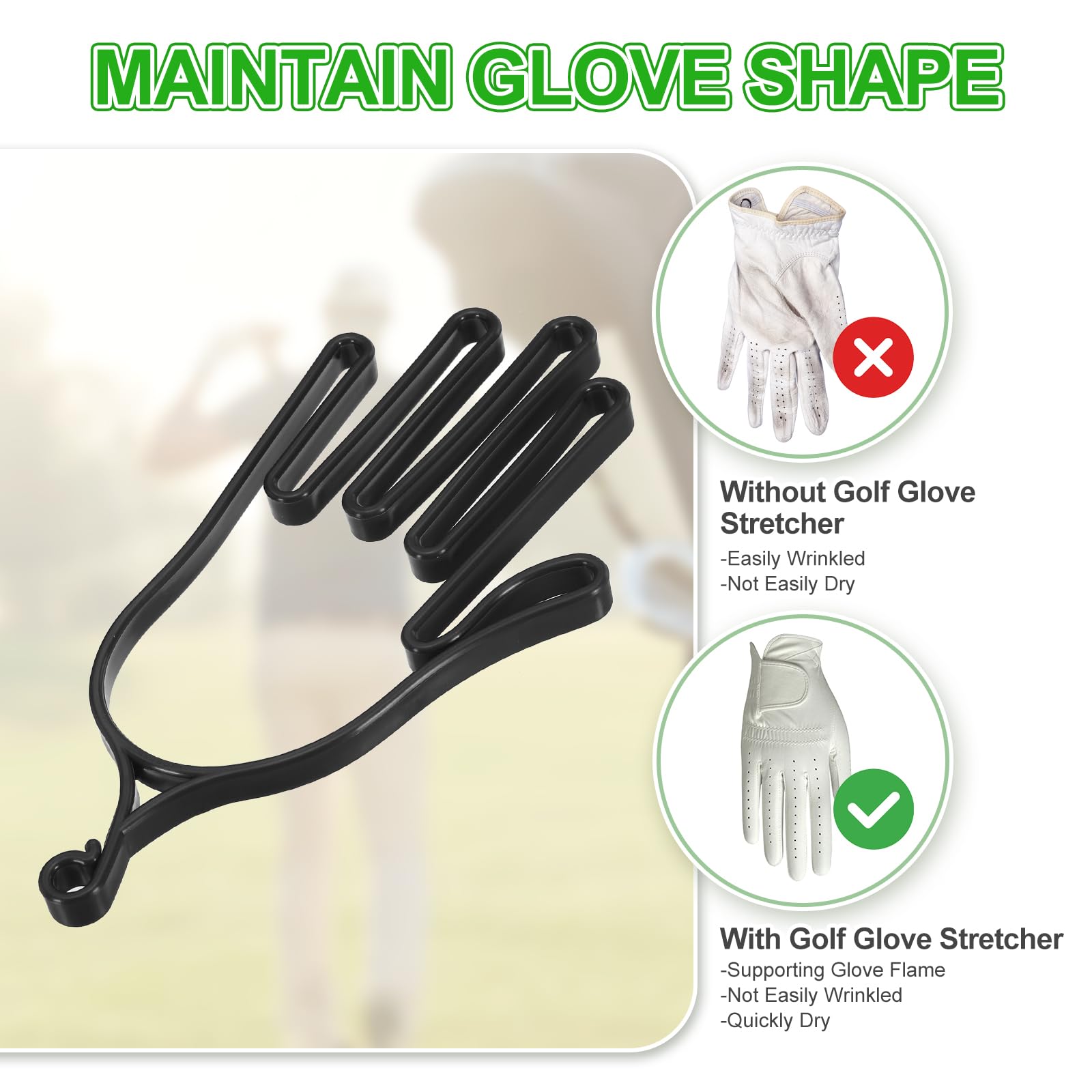 PATIKIL Rękawice golfowe Stretcher, plastikowy uchwyt podtrzymujący stojak uchwyt suszarka wieszak rama z hakiem do zawieszania