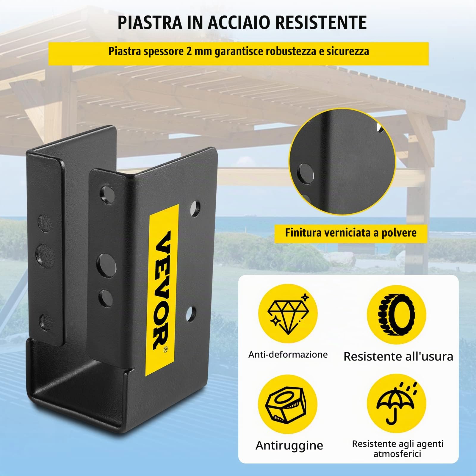 VEVOR Gancio per Travetti Nascosto, Flangia Nascosta per Accento Esterno 51x102 mm, 24 Pezzi Staffe per Travetti Nascosti, Gancio con Montaggio Frontale Nascosto in Lamiera Acciaio Q235 Verniciato