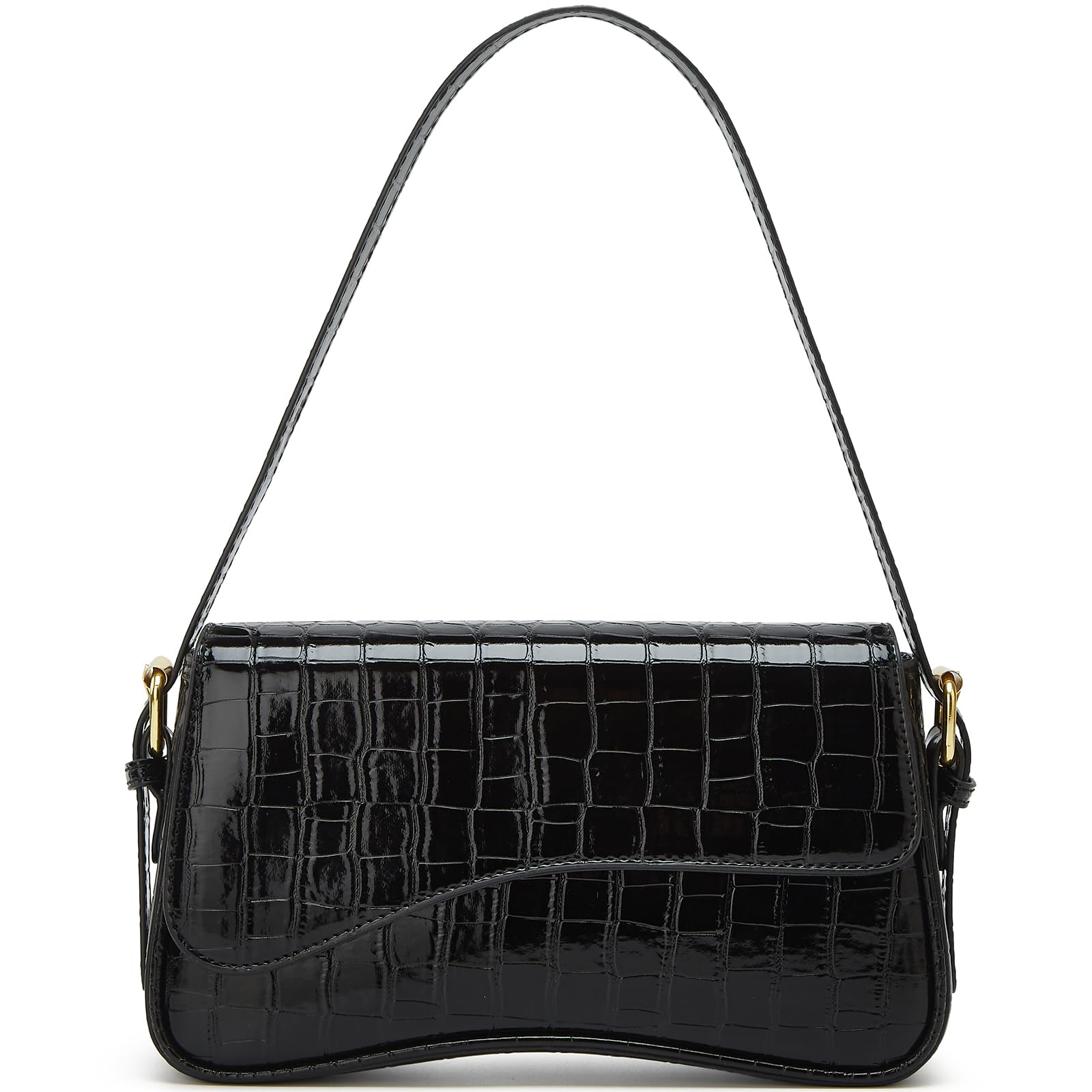 Shoulder Bag for Women Y2K Trendy Purse Vegan Leather Hobo Handbags Clutch Saddle Bag with 2 Removable Strap