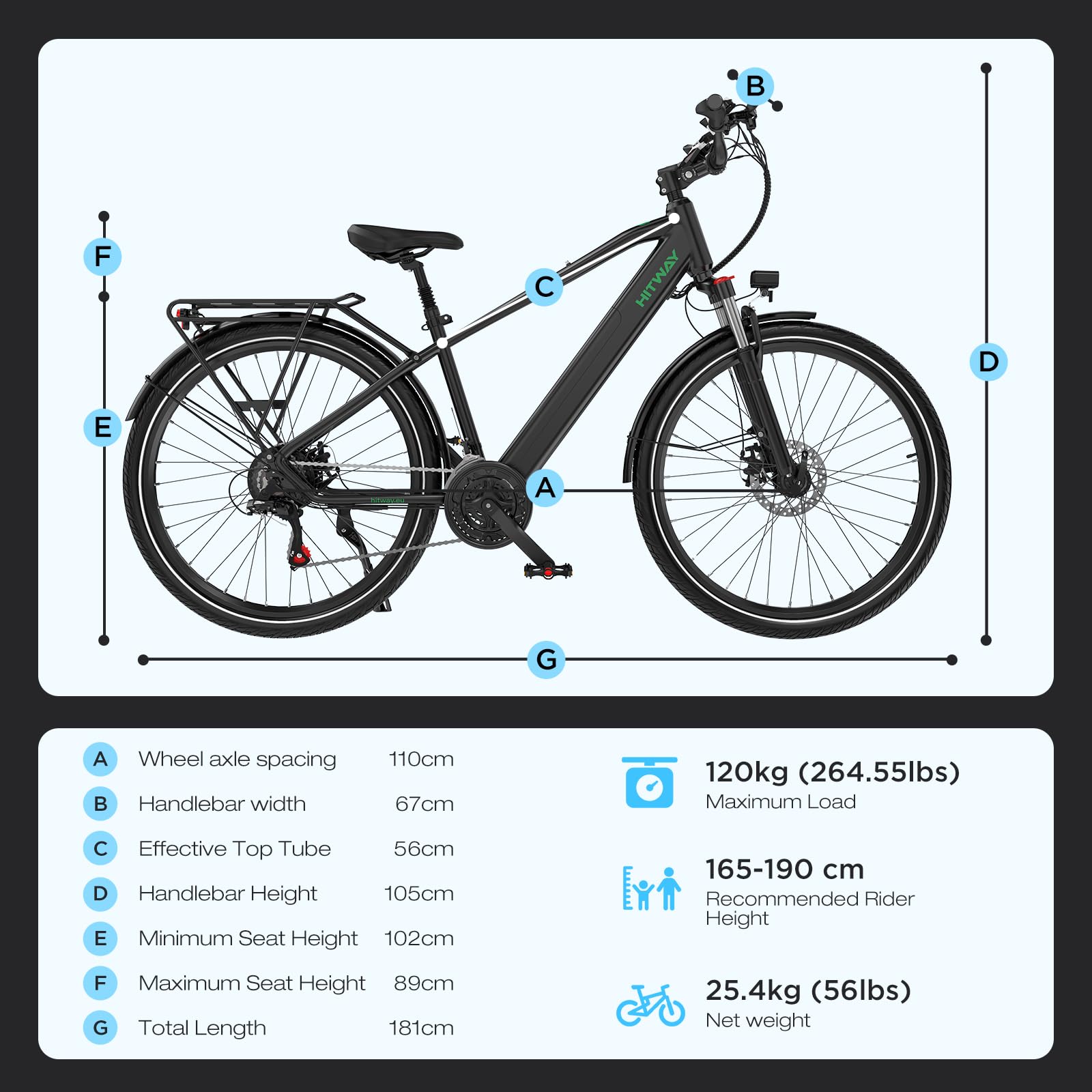 HITWAY Bici Elettrica, Bicicletta Elettrica 27,5/29 Pollici, Batteria Rimovibile 36V 12,8Ah, Motore 250W fino a 25 km/h, Autonomia 50-80 km, MTB E-Bike Pedelec City per Adulti