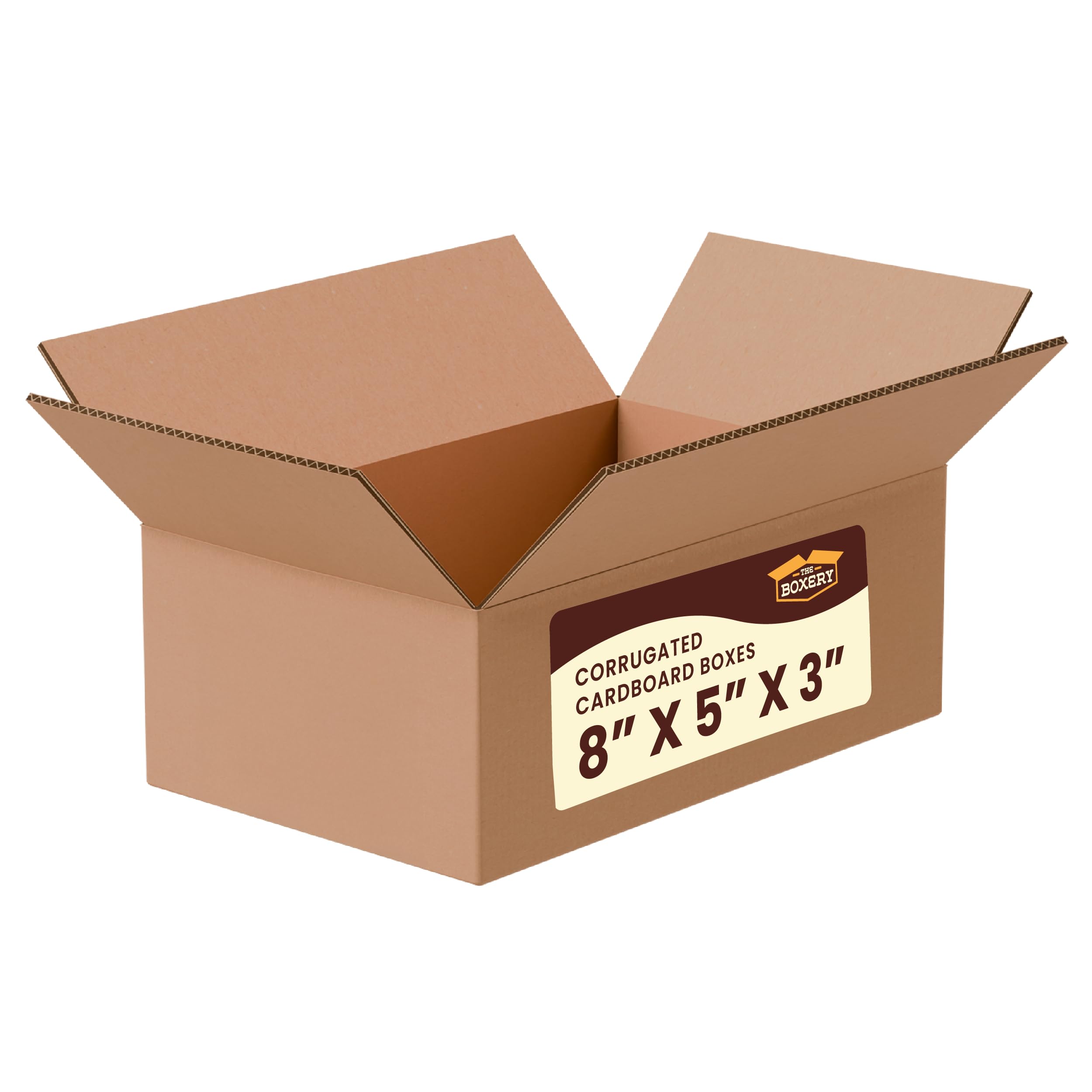 The Boxery 8"x5"x3" Corrugated Cardboard Boxes 25-Pack