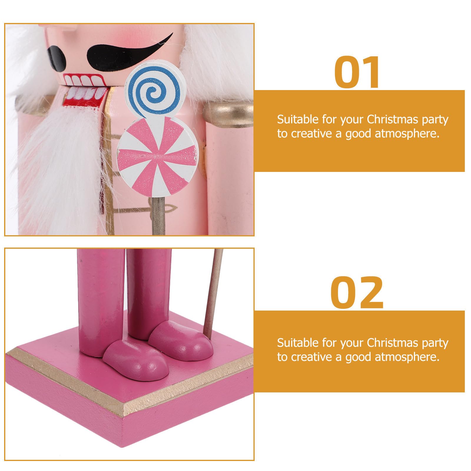 FRCOLOR Weihnachtsdekoration Nussknacker Figur Holz 38cm Bunte Malerei Deko für Innen Festliche Saison