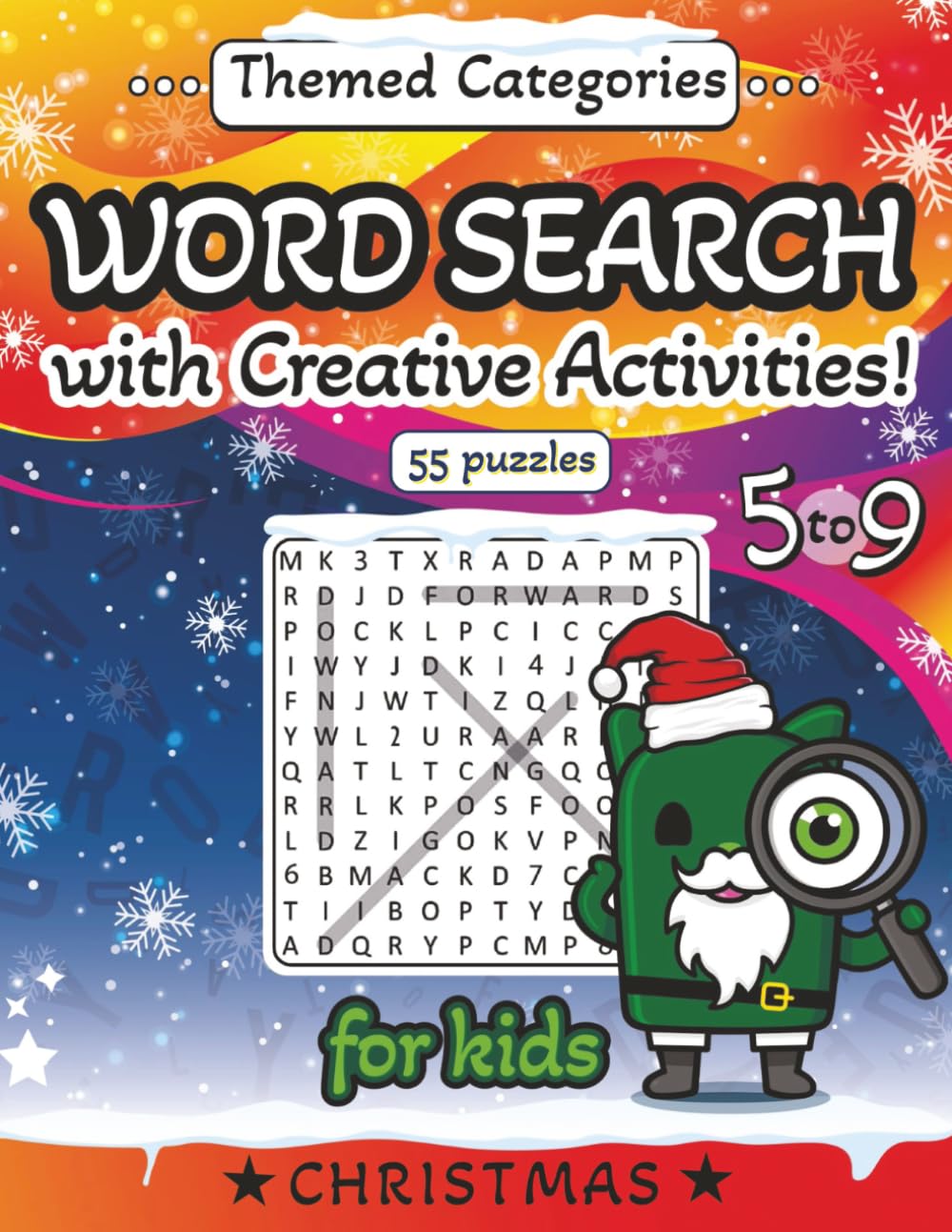 Christmas Word Search Book for Kids: Hundreds of words to find on 55 playful Christmas themed puzzles