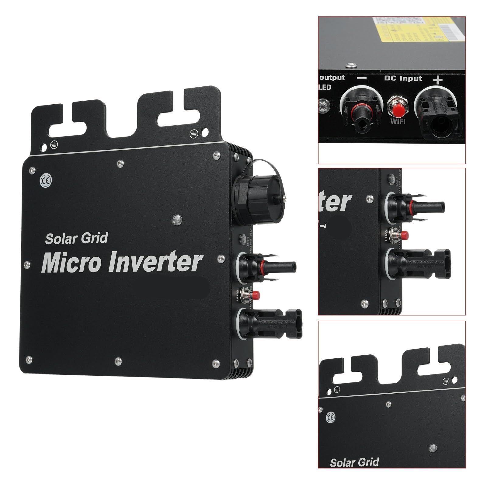 Mikroinwerter, 400W Smart WiFi AC Grid Tie Micro Solar Inverter 22-50VDC Wejście Do Panelu Słonecznego 60/72 Ogniw 250~450W MPPT IP65