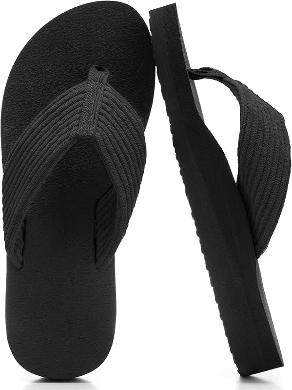 GOEWY Chanclas para mujer con soporte para el arco Esterilla de yoga Sandalias acolchadas con tiras | Zapatos cómodos para caminar con cojín, ropa informal, cómodas diapositivas de pana para interiores y exteriores