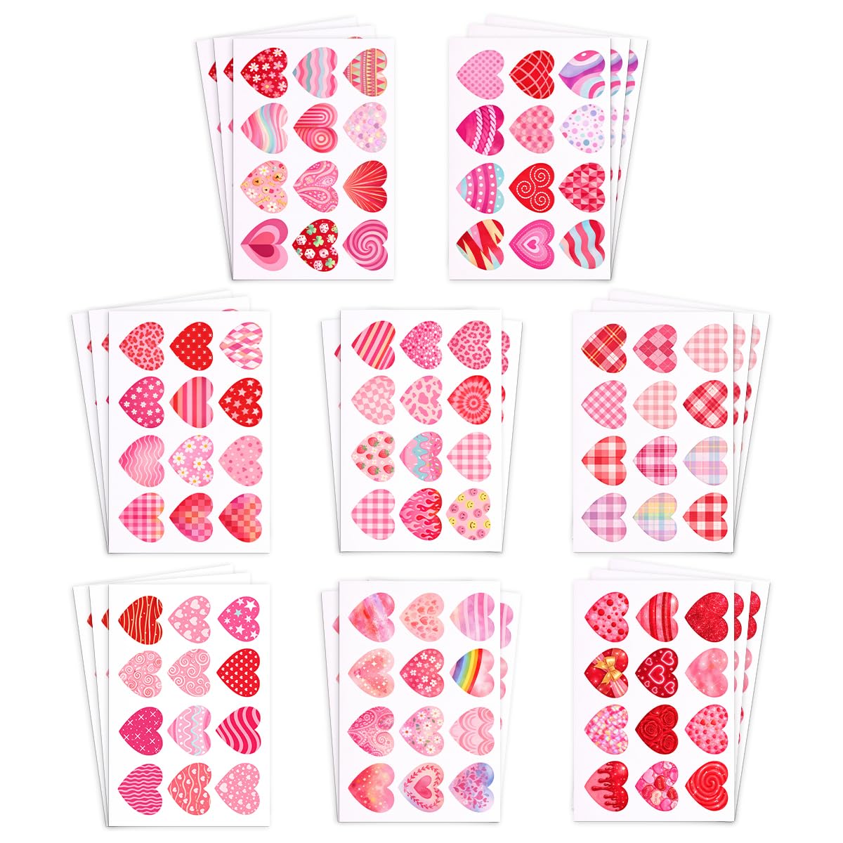 Autocollants cœur imperméables et réutilisables de 3 cm pour scrapbooking
