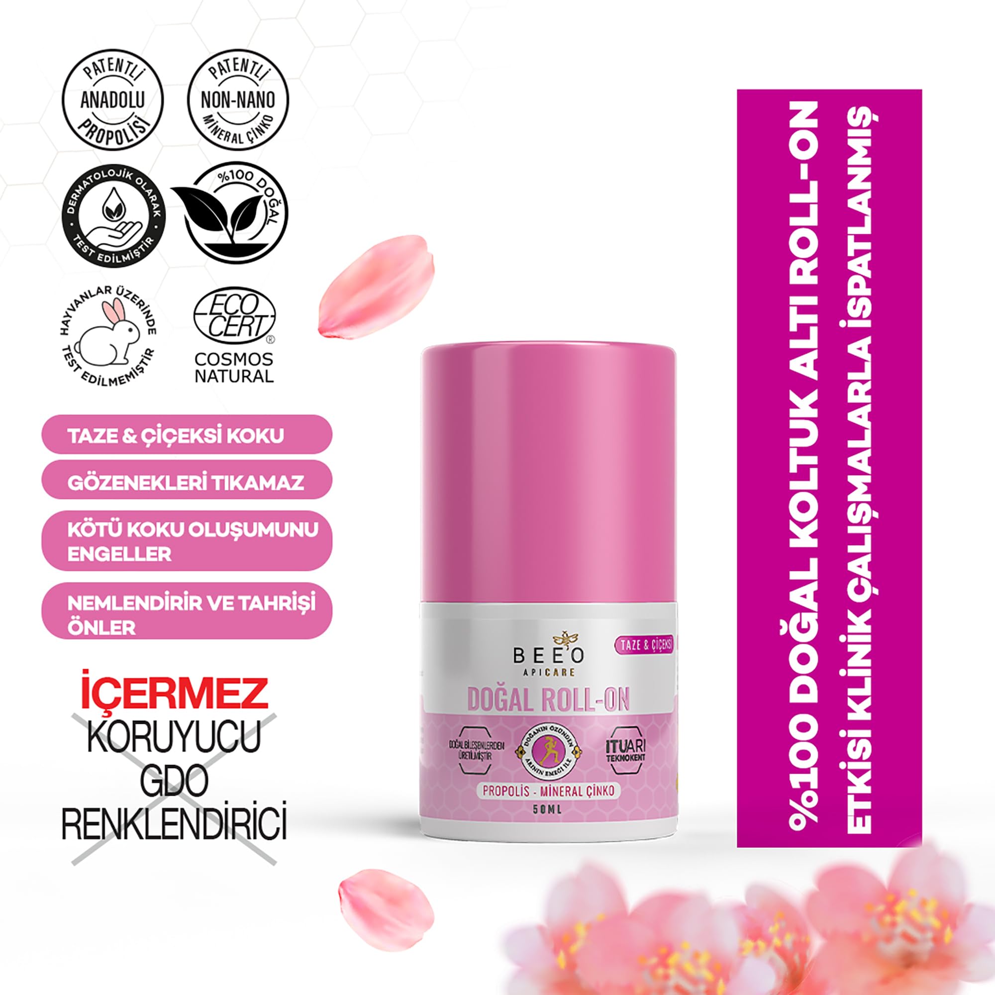 Bee'o ApiCare Propolisli Roll-On Deo Kadın, 50 ml